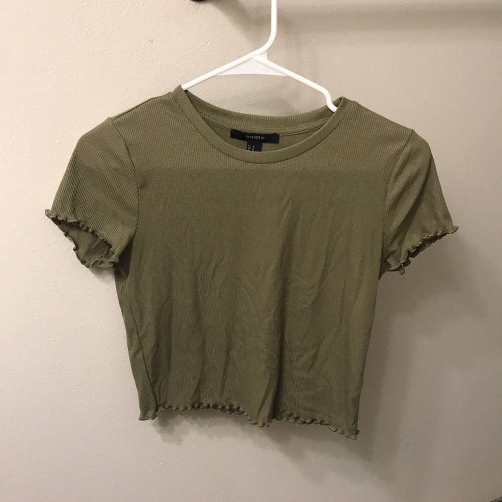 Army green crop top!